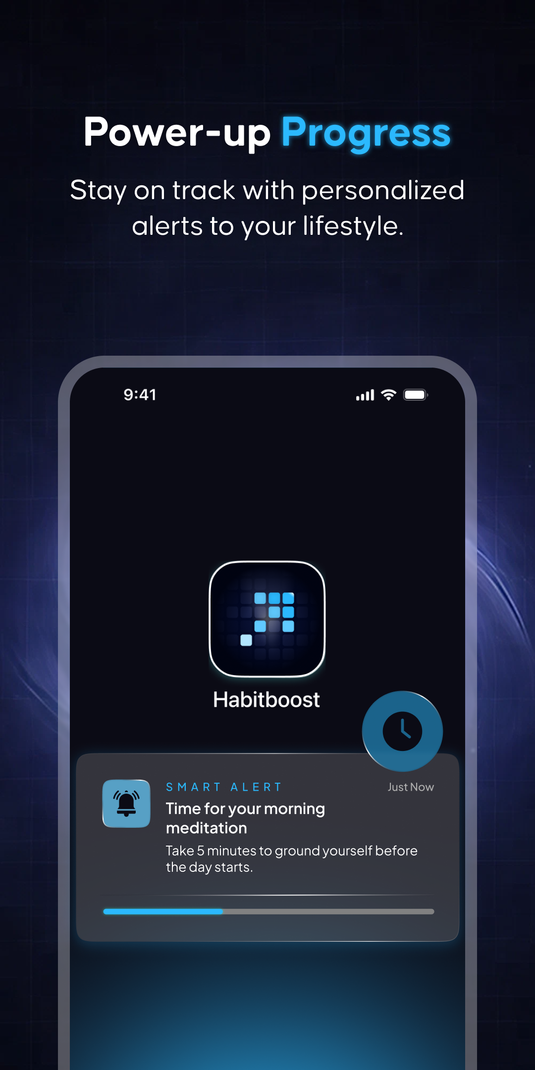 HabitBooster reminder alert screen.